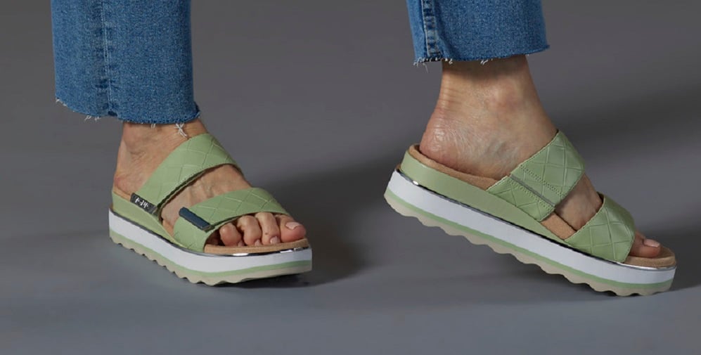 Woman wearing comfortable supportive sandals