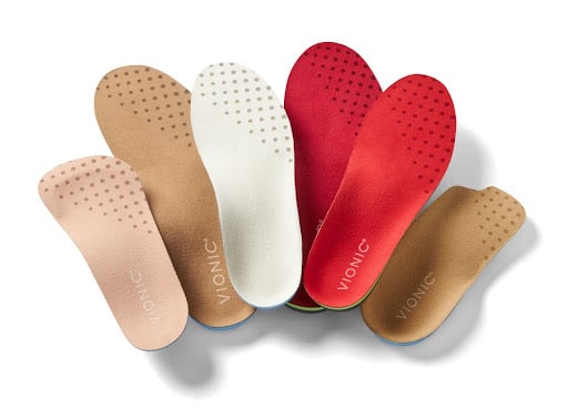 orthotic insoles in various colors